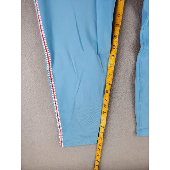 NIKE YOGA TRAINING Size XXL CROCHET EDGE HIGH RISE 7/8 TIGHTS Blue DA1037-424 - Picture 3 of 6